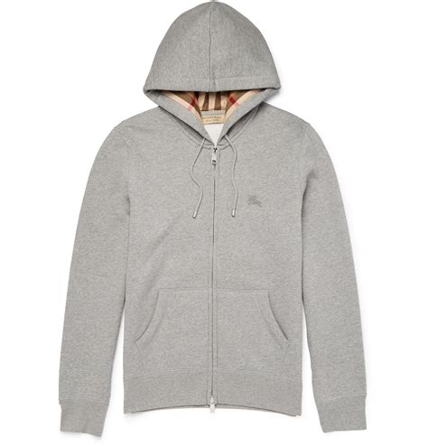 grey burberry zip up hoodie